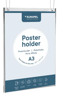 Produktbild von EUROPEL Plakathalter DIN A3 hoch transparent