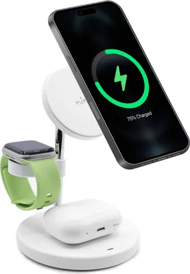 Produktbild von Puro induktive 3-in-1 Ladestation MagSafe weiß