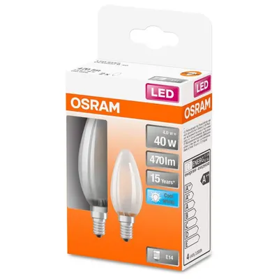 Image de Led Flamme Verre Dépoli 4w E14 Froid Boite 2 - Osram