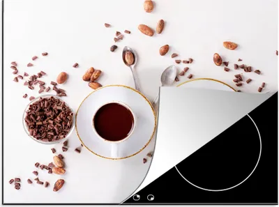 Produktbild von KitchenYeah© Herdabdeckplatte Kaffee - Kaffeebohnen - Schokolade , 60x52cm, Küche Deko, Glaskeramikkochfeld Herdabdeckung, Abdeckplatte fùr Kochfeld