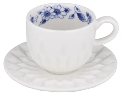 Heinen Delfts Blauw – Espressotasse mit Untertasse Blau Vouw 70 ml – Bild 1