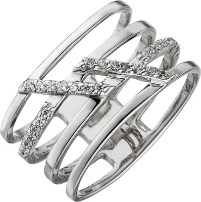 Produktbild von Gr. 62 Damen Ring 4-reihig breit 925 Sterling Silber 28 Zirkonia Silberring