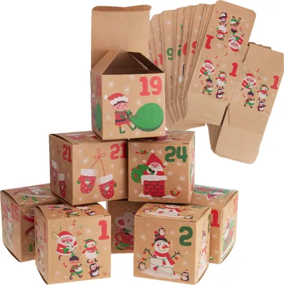 Obrázok produktu pre Adventný kalendár Krabice Adventná dovolenka Diy Ručne vyrobené prázdne
