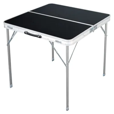 Image de Table de camping noire ou blanche pliable avec poignée de transport Alu différentes dimensions