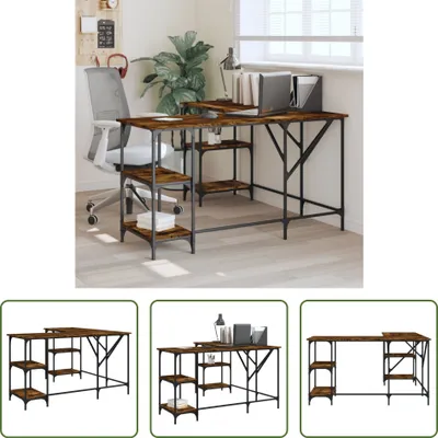 Productafbeelding van De Living Store bureau, eikenhoutlook, 139x139x75 cm, houtvezel