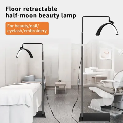 Obrázok produktu pre Lampa na riasy – LED lampa v tvare polmesiaca – dvojfarebná (2700–6200 K) – s možnosťou stmievania (0–100 %) – napájanie zo siete – vhodná na líčenie a do kozmetických salónov – štýl 1