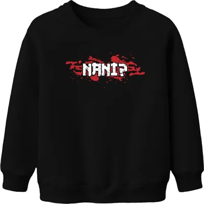 Immagine prodotto di NANI? Anime Manga Estetica Otaku Giappone Meme Gaming Giapponese Unisex Bambini Felpa Pullover, Nero, 104