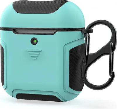 Image de Housse rigide en silicone pour Airpods 1/2 Mint Black