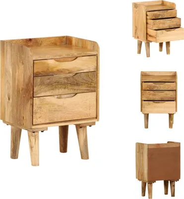 Zdjęcie produktu dla vidaXL Szafka nocna z litego drewna mango 40 x 30 x 59,5 cm - Szafki nocne