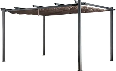 Produktbild von Freistehende Pergola 3 × 4m CASSIS taupe - Aluminiumstruktur