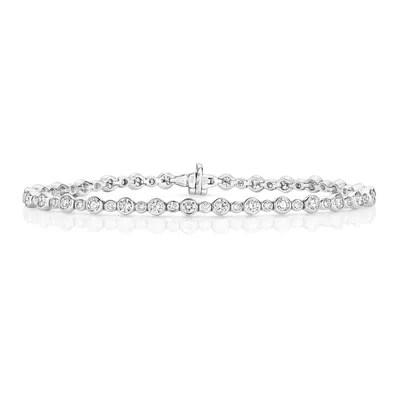 Produktbild von Wunderschönes 18 Karat (750) Weißgold Damen - Diamant Armband Brillant-Schliff 2.90 Karat HI - SI - 18cm, 9 Gramm; TRS21328