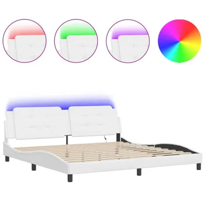 Obrázek produktu pro vidaXL Rám postele s LED bez matrace "Zadar" Bílý 200x200 cm