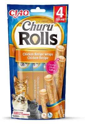 Produktbild von Churu Rolls Hähnchenrezept Katzenleckerli 10g 4 Einheiten Braun Braun One Size