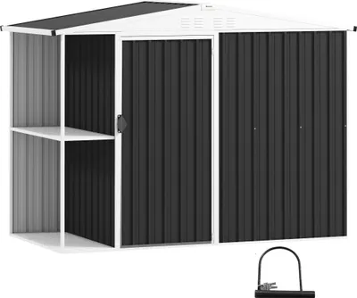 Image de Abri de jardin - abri de jardin - métal - étanche - 245×117×180 cm - gris anthracite