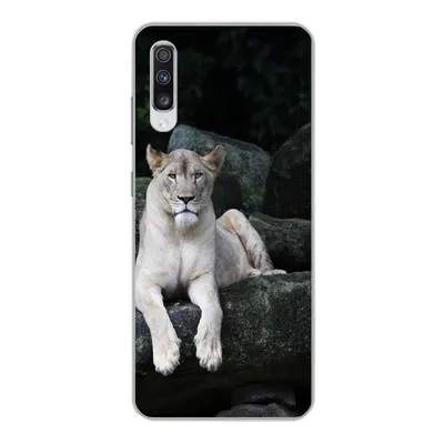 Produktbild von MuchoWow® Handyhülle Schutzhülle Hülle für Samsung Galaxy A70 Löwe - Wilde Tiere - Porträt Silikon Softcase Handy Hülle - Schutzhaube