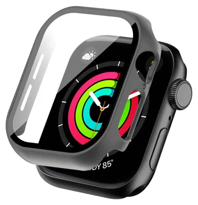 Produktbild von 360 Grad Smartwatch Hülle für Apple Watch Series 10 / 11 42 mm mit Displayschutz Case Watch Cover Bumper Rundum Schutzhülle Uhr Bildschirmschutz Grau