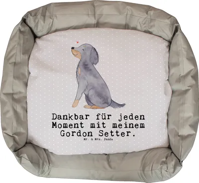 Produktbild von Mr. & Mrs. Panda Ruheplatz Gordon Setter Moment - Grau Pastell - Geschenk, Dankeschön, Geburtstag, Muttertag, Valentinstag, Vatertag, Shetter, Hundebett, Jagdhund