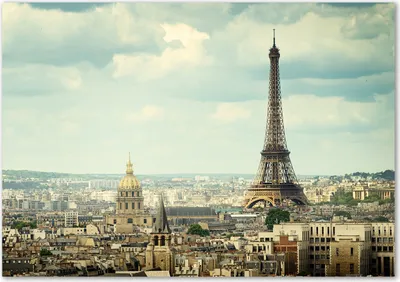 Produktbild von Tulup® Leinwandbild - 100x70 cm - Wandkunst - Drucke auf Leinwand - Leinwanddruck  - Sehenswürdigkeiten & Architektur - Beige - Eiffelturm Paris