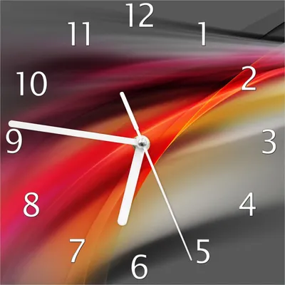 Produktbild von Wallario Design Wanduhr Schwarz rot pink - Abstraktes Design aus Echtglas, Größe 20 x 20 cm