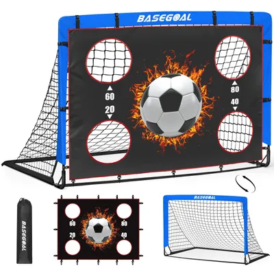 Immagine prodotto di Porta da calcio per giardino - 150 x 120 cm - Pali in fibra di vetro - Include rete e borsa - Adatto a bambini e allenamento