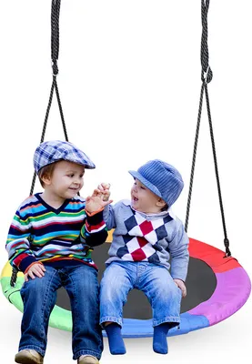Image de Aopunly Balançoire nid Ø100cm réglable en hauteur Balançoire ronde Balançoire à disque Balançoire pour enfants