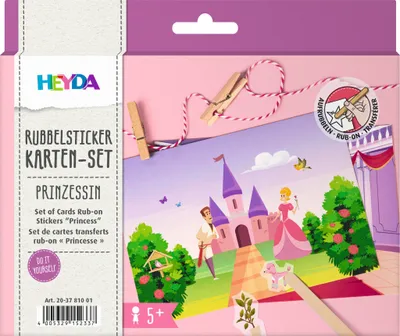 Produktbild von HEYDA Rubbelsticker Karten-Set "Prinzessin"