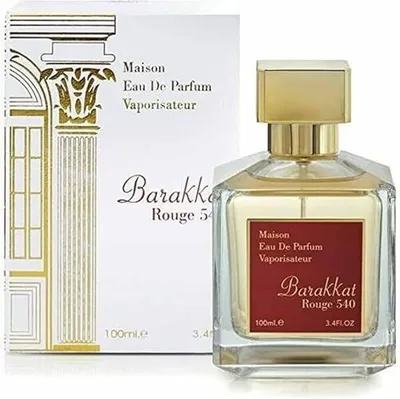 A perfume bottle and its packaging are displayed against a white background.