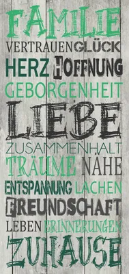 Produktbild von Leinwandbild - Holzoptik - 33 x 70 cm - mit Schriftzug