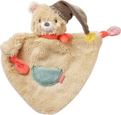 Produktbild von Schmusetuch Bär – Schnuffeltuch mit Bären-Köpfchen zum Greifen, Fühlen, Knuddeln und Liebhaben