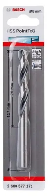 Immagine prodotto di Punta elicoidale in metallo HSS PointTeQ, DIN 338, 8,0 mm, confezione da 1 pz