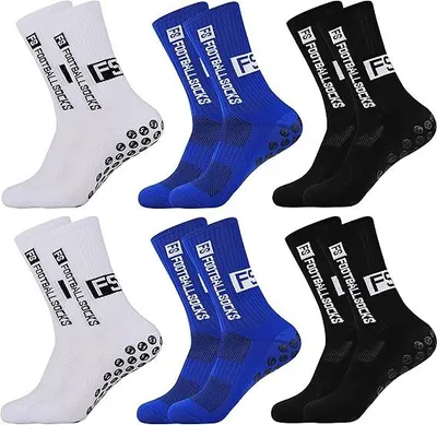 Produktbild von Fußballsocken, 6 Paar Sportsocken Herren, gepunktete Fußballsocken, Geschenke für Männer, Pick and Roll Socken rutschfeste Socken