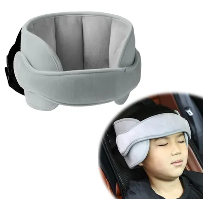 Image de Coussin de tête pour siège auto pour enfant - Réglable - Doux et confortable - En polyester-coton - Unisexe, pour les tout-petits - Confort respirant - Support pour la nuque