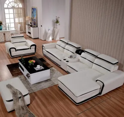 Produktbild von Luxus Eckgarnitur Ecksofa L-form Polster  Modern Relax Sitz Möbel Wohnlandschaft