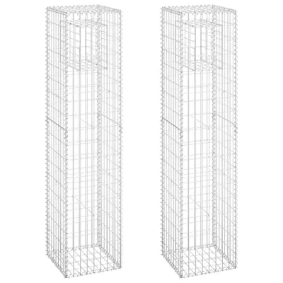 Obrázok produktu pre vidaXL Gabiónové stĺpy 2 ks 40x40x180 cm Železo