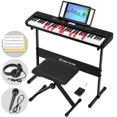 Zdjęcie produktu dla Cyfrowe pianino elektroniczne, 37 klawiszy, funkcja nagrywania, tryby nauki, przenośna konstrukcja,