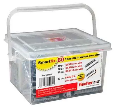 Produktbild von Fischer Smartfix, Dübel, Nylon, Grau, 4 mm, 1 cm, 80 Stück(e)