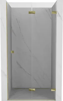 Image de Mexen Lunar-F Porte de douche pliante droite 65 cm, transparente, or - 836-065-000-50-00-P