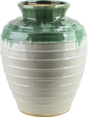 Image de Vase en céramique EVRO Evro 36,5 x 36,5 x 44 cm Vert/Crème 1 pièce