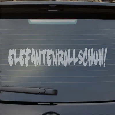 Produktbild von Heckscheibenaufkleber Elefantenrollschuh 40x8 cm Milchglas Auto Aufkleber Sticker