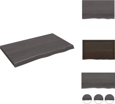 Produktbild von vidaXL Wandregal Dunkelgrau 100x60x(2-6) cm Massivholz Eiche Behandelt -  Wandregale