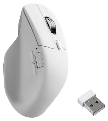Productafbeelding van Keychron M6, rechterhand, optische sensor, draadloos (RF) + Bluetooth + USB Type-C, 30000 DPI, wit