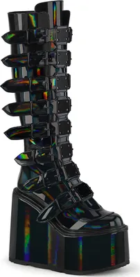 Produktbild von SWING-815 Damen Boots von DemoniaCult, Schwarz Holo, EU 37, US 7