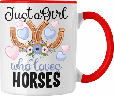 Produktbild von Trendation - Pferde Reiterin Tasse Geschenk für Mädchen Reiten (Rot)