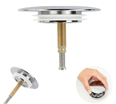 Produktbild von Universeller 72-mm-Ersatz-Pop-up-Badewannenstöpsel, verchromt, verstellbarer Klick-Klack-Ablaufstopfen für Badewanne und Waschbecken, Badewannenstöpsel mit einfachem Installationssystem [Silber]