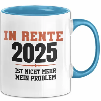 Produktbild von Trendation -  Renter 2022 Tasse Ruhestand Geschenk Rente für Mann Frau Lustig Renteneintritt Abschied Rentnerin Spruch (Blau)