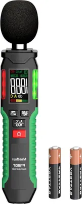 Productafbeelding van Digitale geluids- en geluidsdruk meter met LCD-kleurendisplay - meetbereik 30-130 dB met A/C gewogen audio - dataopslagfunctie, geschikt voor gebruik thuis en op kantoor