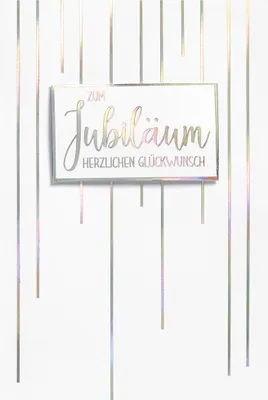 Produktbild von Jubiläum Karte mit Umschlag, unverpackt, silbermetallicfolie zum Jubiläum Herzlichen Glückwunsch