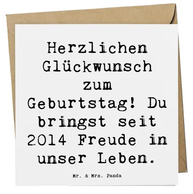 Produktbild von Mr. & Mrs. Panda Klappkarte Spruch 2014 Geburtstag Freude - Weiß - Geschenk, Jahrgangsgeburtstag, Glückwunsch, Happy Birthday, Geburtstagsgeschenk, Grußkarte, anlasskarte