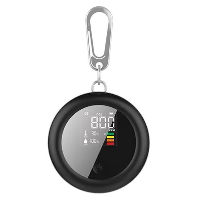 Produktbild von CO2-Detektor, Luftqualitätsmonitor, 3-in-1-Multifunktions-CO2-Detektor, Kohlendioxid-Monitor, Temperatur, Luftfeuchtigkeit, Luftanalysator(1 Stück, Schwarz)