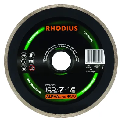 Produktbild von Rhodius Diamanttrennscheibe DG50 Fliesen Ø 180 mm Bohrung 30 mm